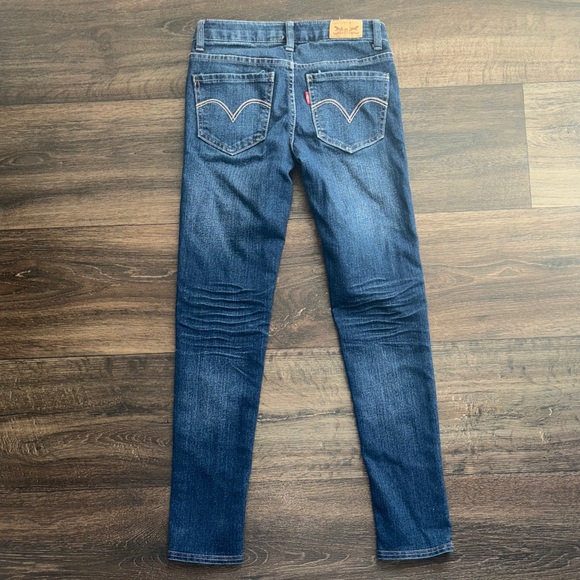 Levi's Girls Dark Blue Distressed Denim Legging Skinny Jeans (8 regular) - Picture 6 of 6